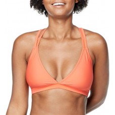 Speedo Women's V-Neck Double Strap Bikini Hot Coral Top Speedo Women's V-Neck Double Strap Bikini Hot Coral Top