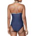 Speedo Women's V-Neck Halter Tankini Speedo Navy Top