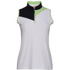Sport Haley Women's Colorblock Sleeveless Golf White Polo Sport Haley Women's Colorblock Sleeveless Golf White Polo