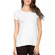 Women's Half Sleeve Cotton Plain T-Shirt, White